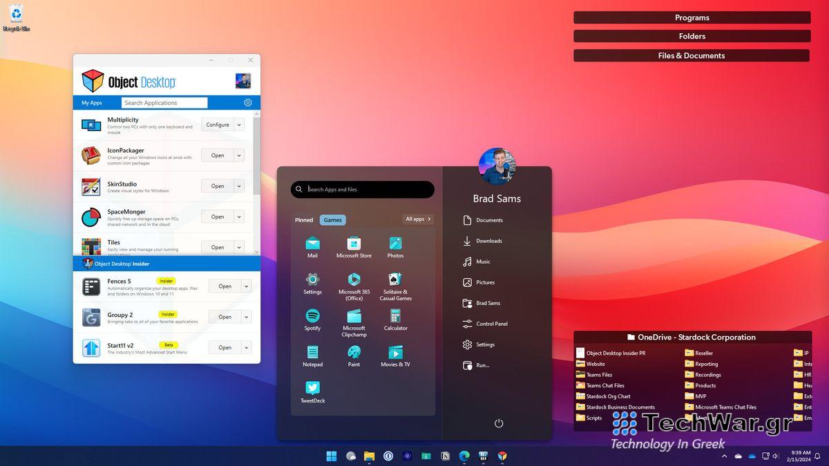 Stardock applications including Object Desktop and Start11