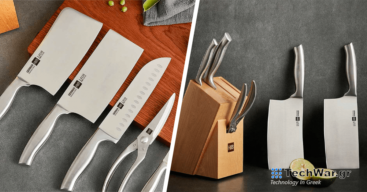 Το υψηλής ποιότητας σετ 6 τεμαχίων από ανοξείδωτα μαχαίρια Xiaomi HuoHou κοστίζει μόνο 67€ με κουπόνι