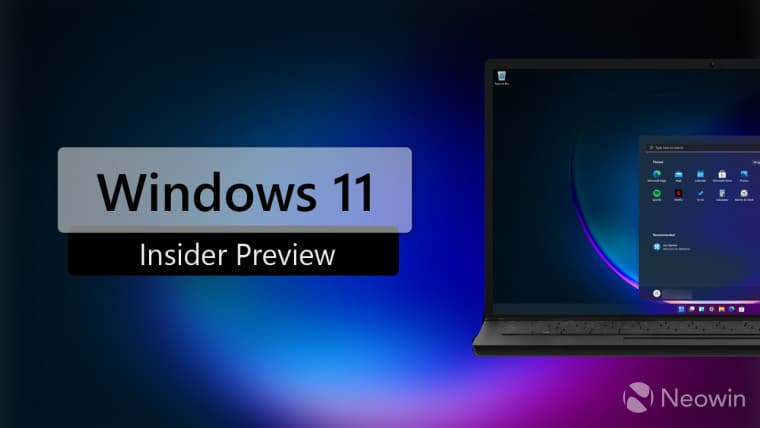Windows 11 Insider Preview written with an image of a dummy laptop running Windows 11