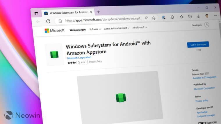 A Windows Subsystem for Android screenshot