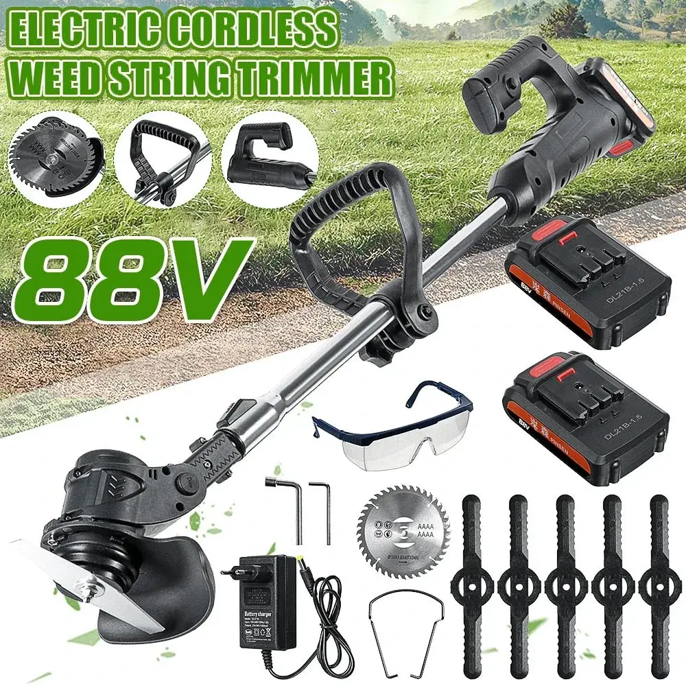 Θαμνοκοπτικό μπαταρίας, με δίσκο, πριόνι και κεφαλή για γκαζόν, πακέτο με 2 μπαταρίες απο 35.8€ τελική τιμή απο Τσεχία!!