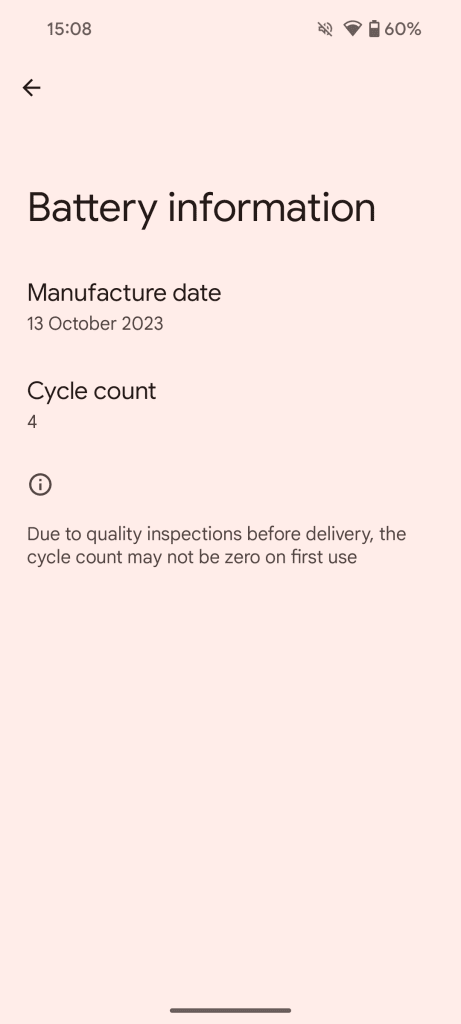 πληροφορίες μπαταρίας pixel