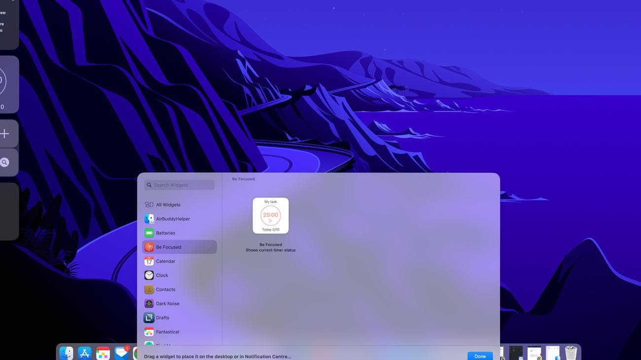 Γραφικό στοιχείο macOS Be Focused