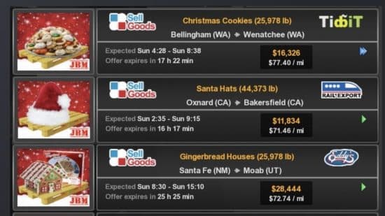 Ένα στιγμιότυπο οθόνης που δείχνει χριστουγεννιάτικο φορτίο όπως τα χριστουγεννιάτικα μπισκότα στο ATS