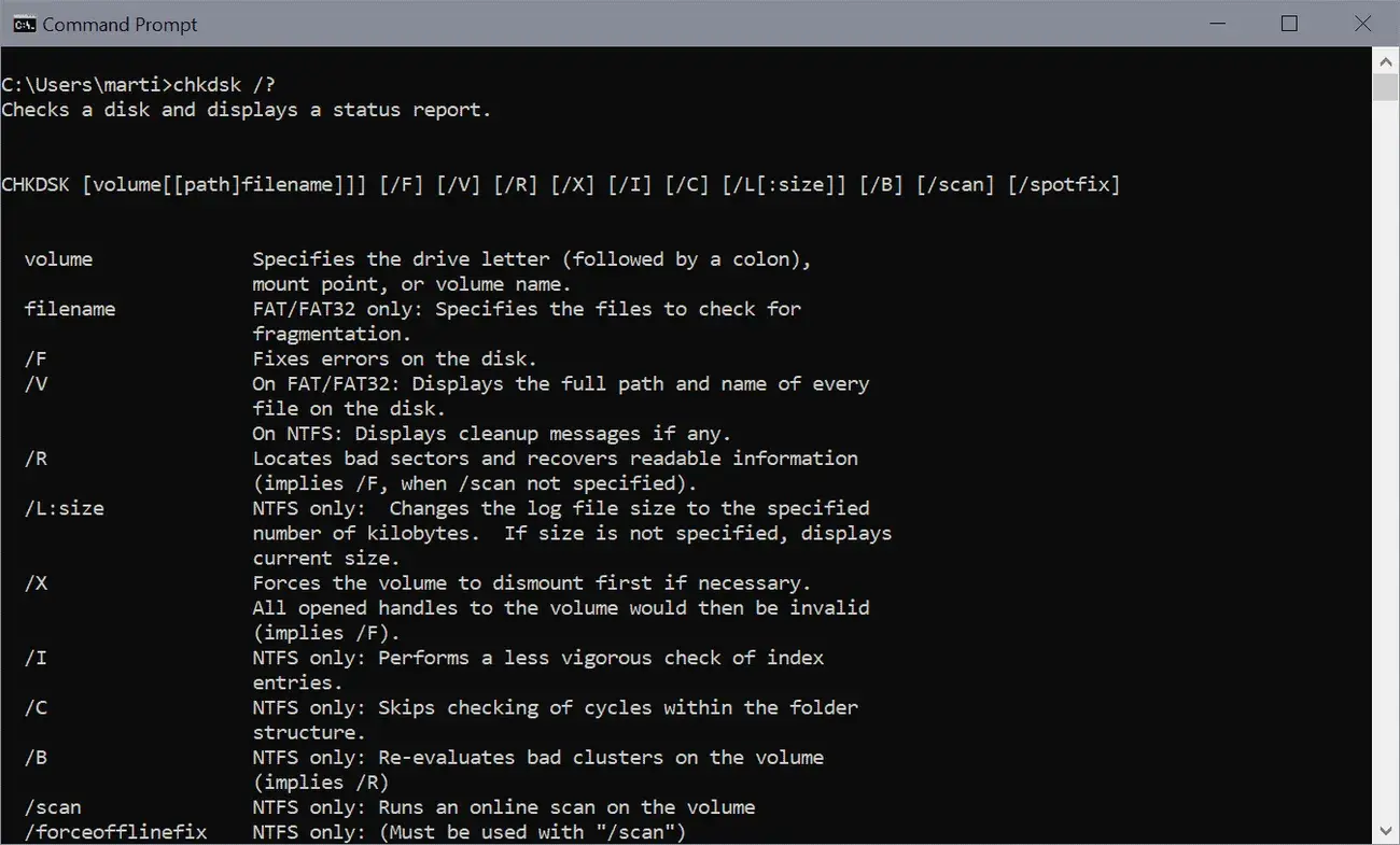 έλεγχος δίσκου