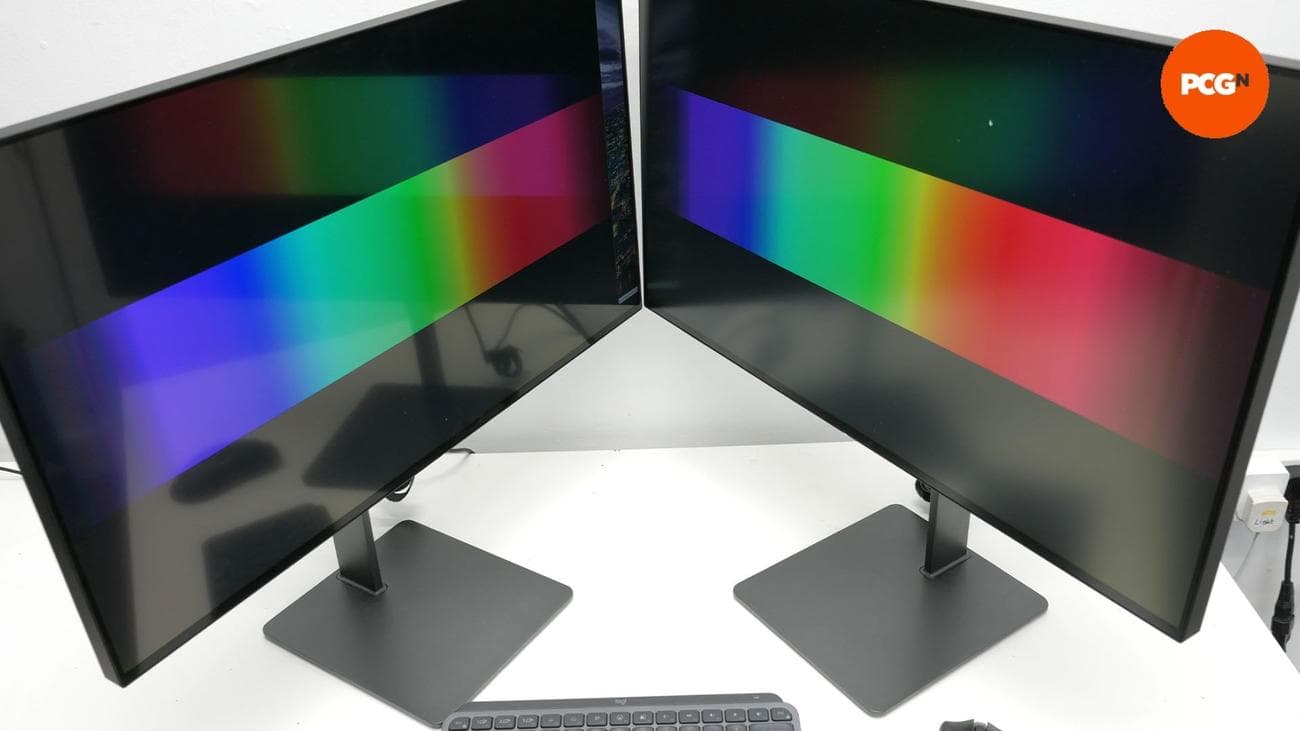 Dough Spectrum One review image comparing the glossy and the matte models. To the top right you can see the PCGN logo.