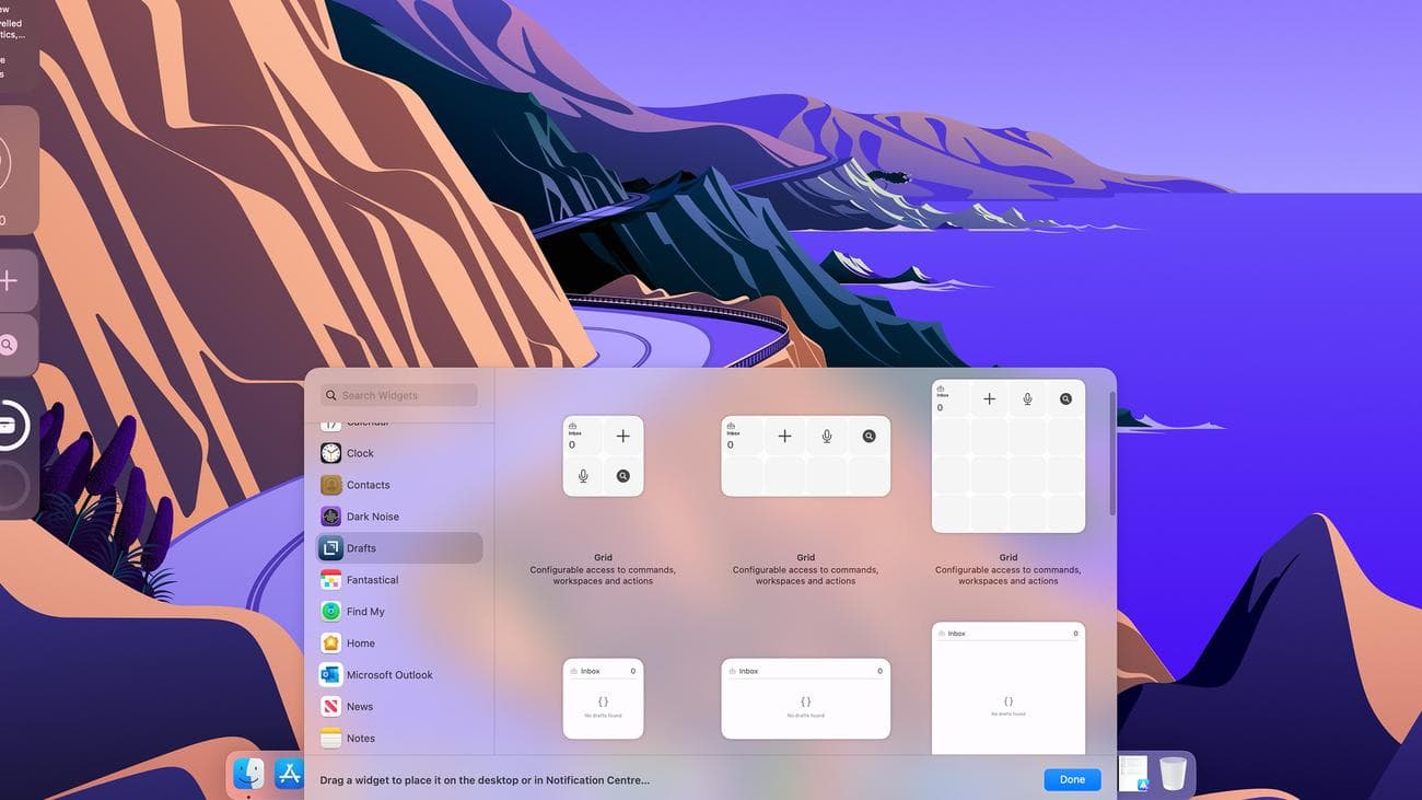 Γραφικά στοιχεία στο macOS Sonoma