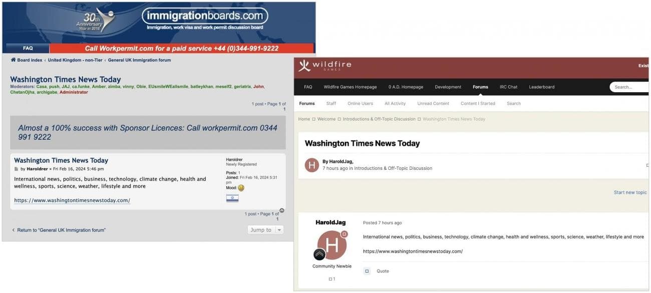 Φόρουμ ανεπιθύμητων μηνυμάτων χειριστή για την ενίσχυση του SEO για αυτούς τους παρόμοιους ιστότοπους