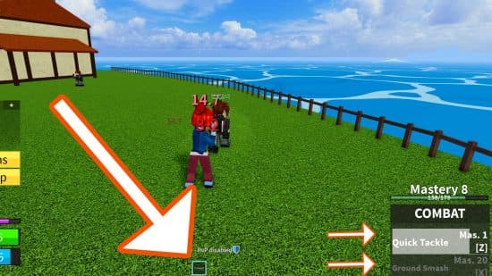 Οδηγός αρχαρίων Blox Fruits: Μια κοκκινομάλλης φιγούρα παλεύει με μια καστανά φιγούρα που τρέχει μακριά της