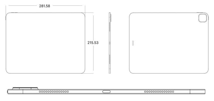 Σχέδιο CAD του iPad Pro 12,9 ιντσών με οθόνη OLED (2024) - Ο Leaker με καλό ιστορικό λέει ότι αυτά τα μοντέλα iPad δεν θα λάβουν iPadOS 18