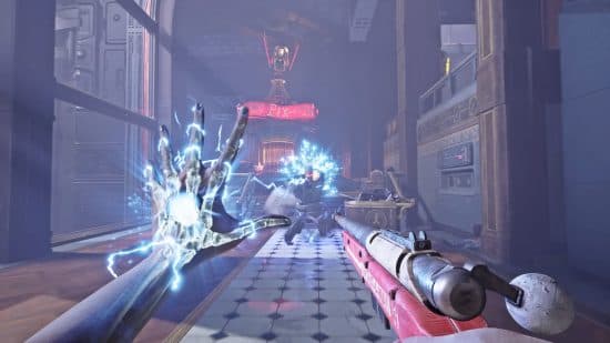 Ημερομηνία κυκλοφορίας Judas: Η Judas εξαπολύει μια ηλεκτρική επίθεση από το χέρι της που μοιάζει με το πλασμίδιο Electro Bolt στο Bioshock.