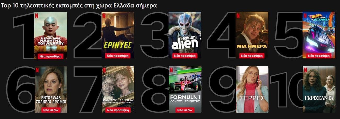 Netflix Top 10 σειρές (6/3/2024)