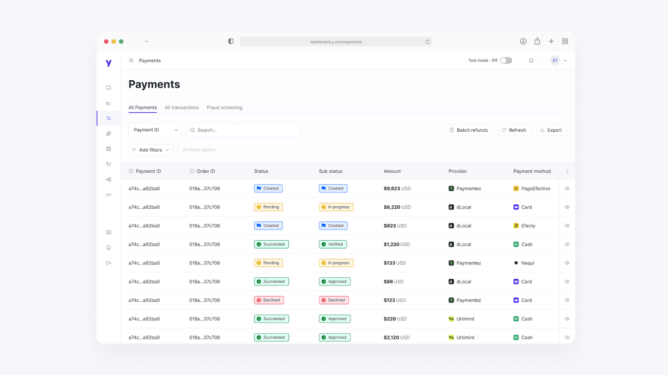 Yuno, ενορχήστρωση πληρωμών, Λατινική Αμερική
