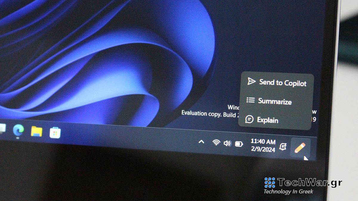Windows 11 Copilot Menu