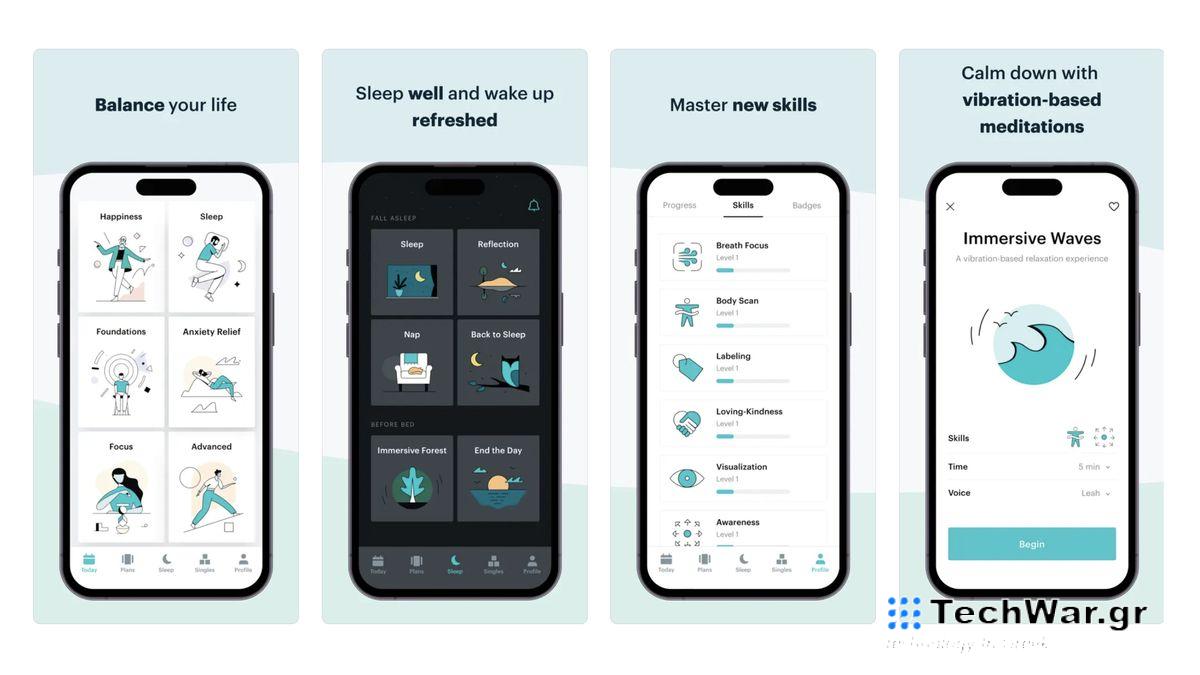 Screenshots of the Balance app from the Apple App Store.
