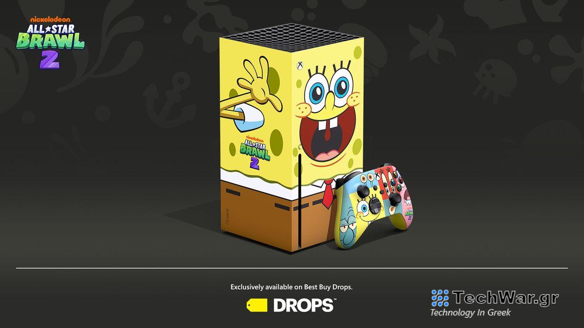 Image of the Spongebob special edition Xbox Series X.