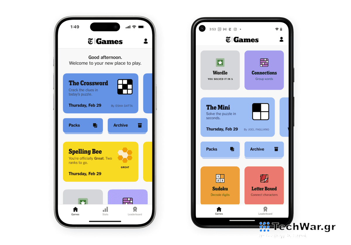 Η NYT Games κάνει το ντεμπούτο της επανασχεδιασμένης εφαρμογής για να ενισχύσει την ανακάλυψη και να απλοποιήσει την πλοήγηση