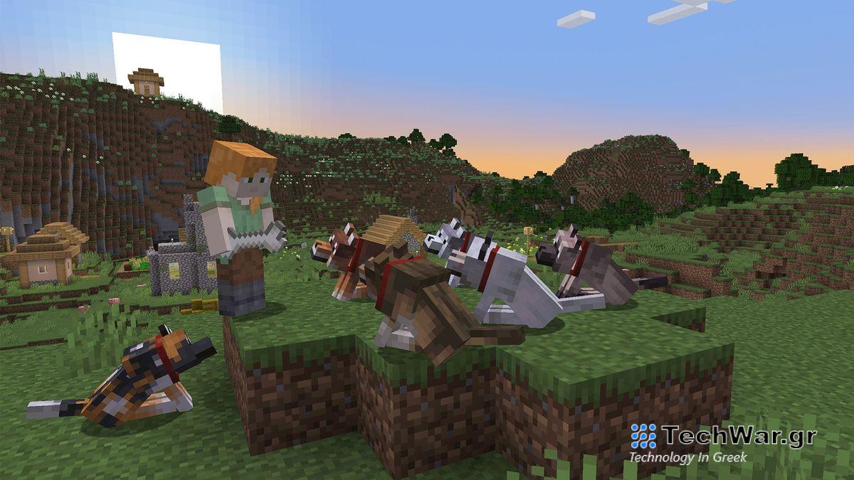 Screenshot of the new wolf variants in Minecraft 1.21.