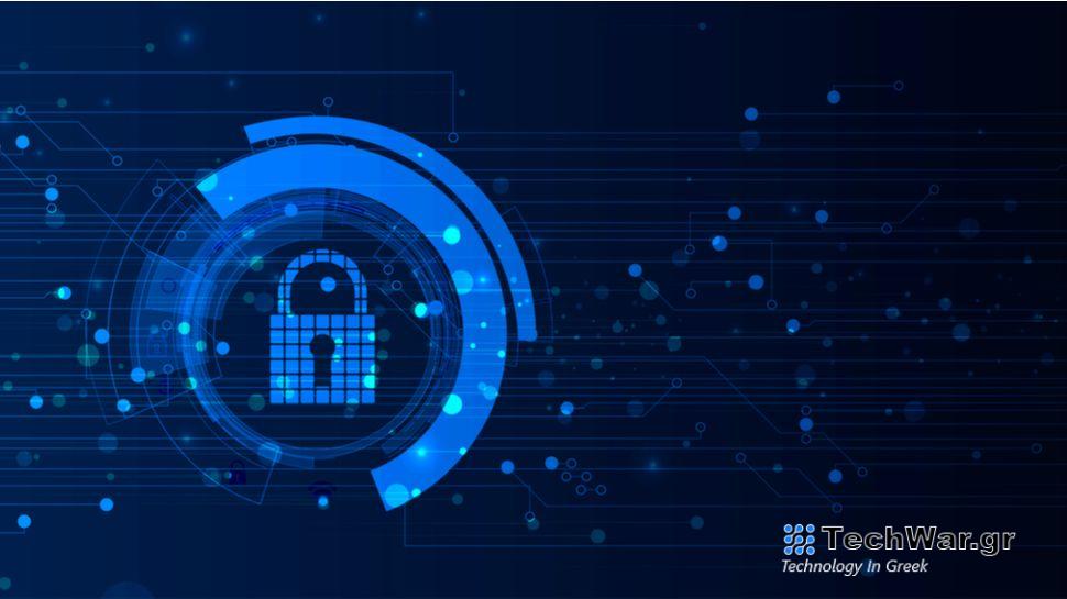 A digital padlock on a blue digital background.