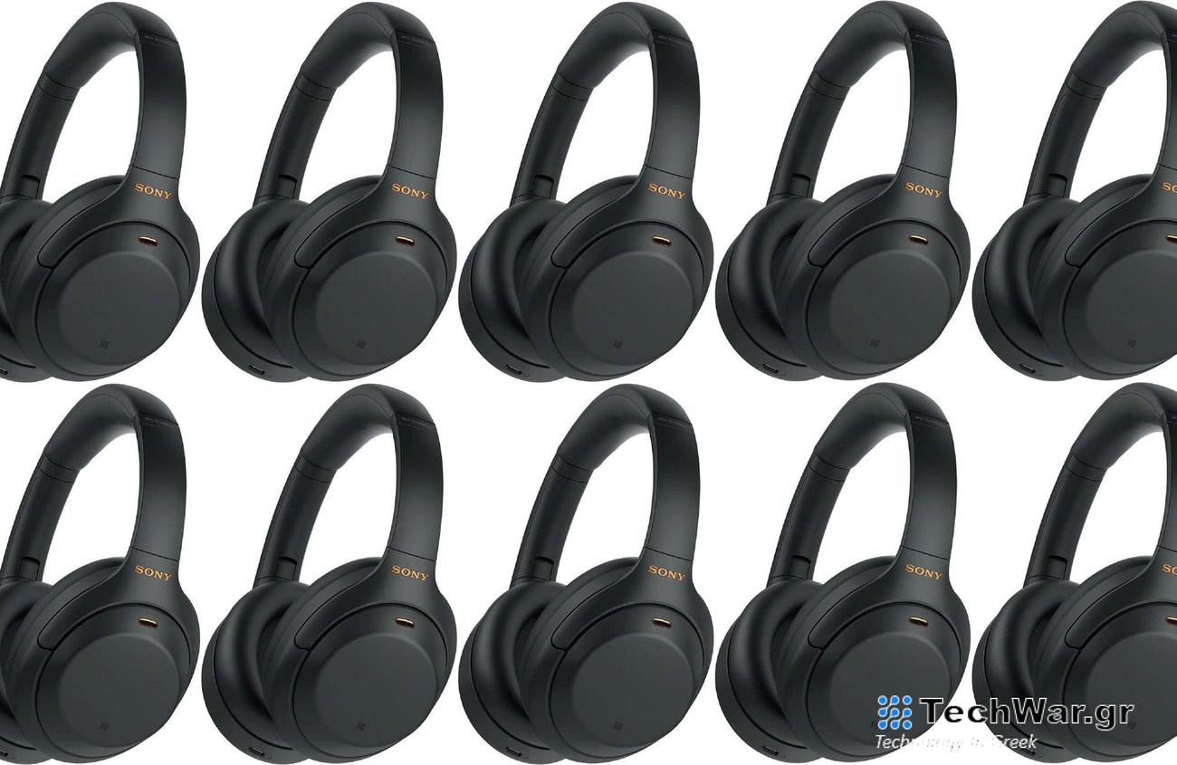 A tile of multiple Sony WH-1000XM4 on a plain white background.