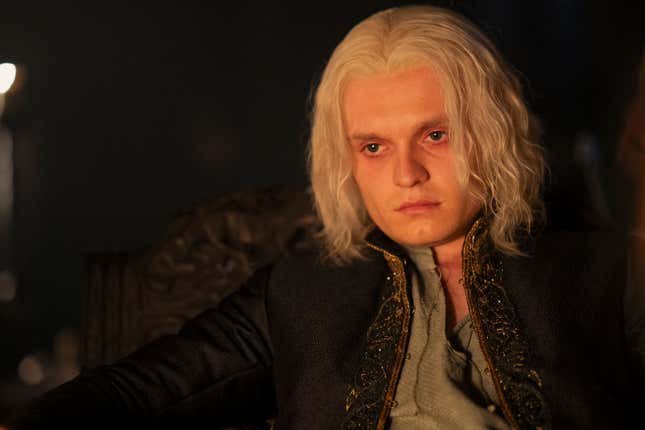 King Aegon II (Tom Glynn-Carney) in a mood.