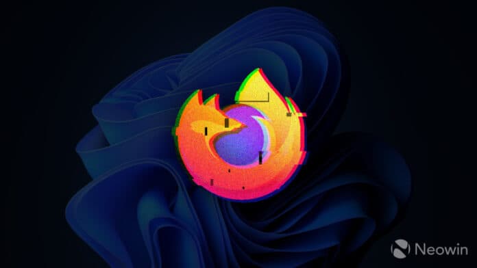 A broken Firefox logo on the Windows 11 background