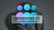 Ένα μεγάλο λογότυπο Windows Insider με Windows 11 Insider Preview πάνω του