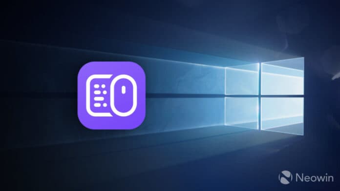 A Logitech Options Plus icon on the stock Windows 10 wallpaper