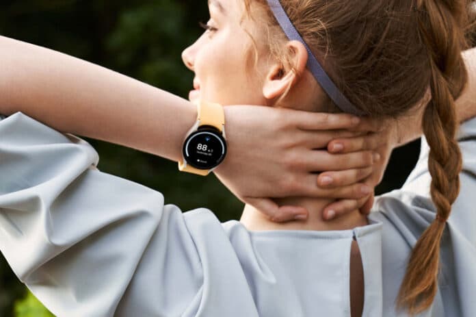 Woman wearing Samsung Galaxy Watch