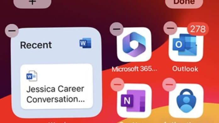 microsoft ios recent files widgets