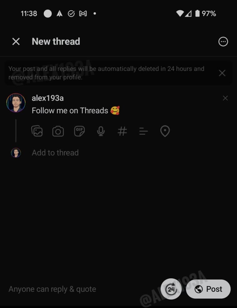 Καρτέλα Media Threads