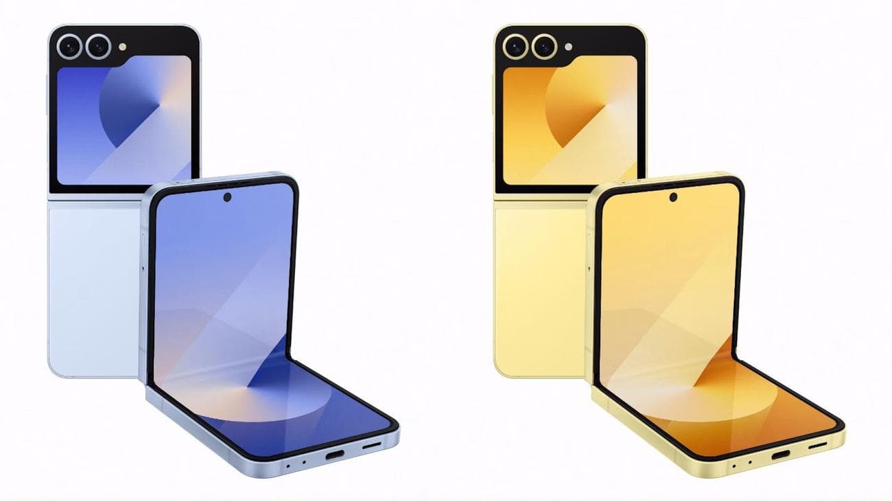 Galaxy Z Flip 6 σε μπλε και κίτρινο