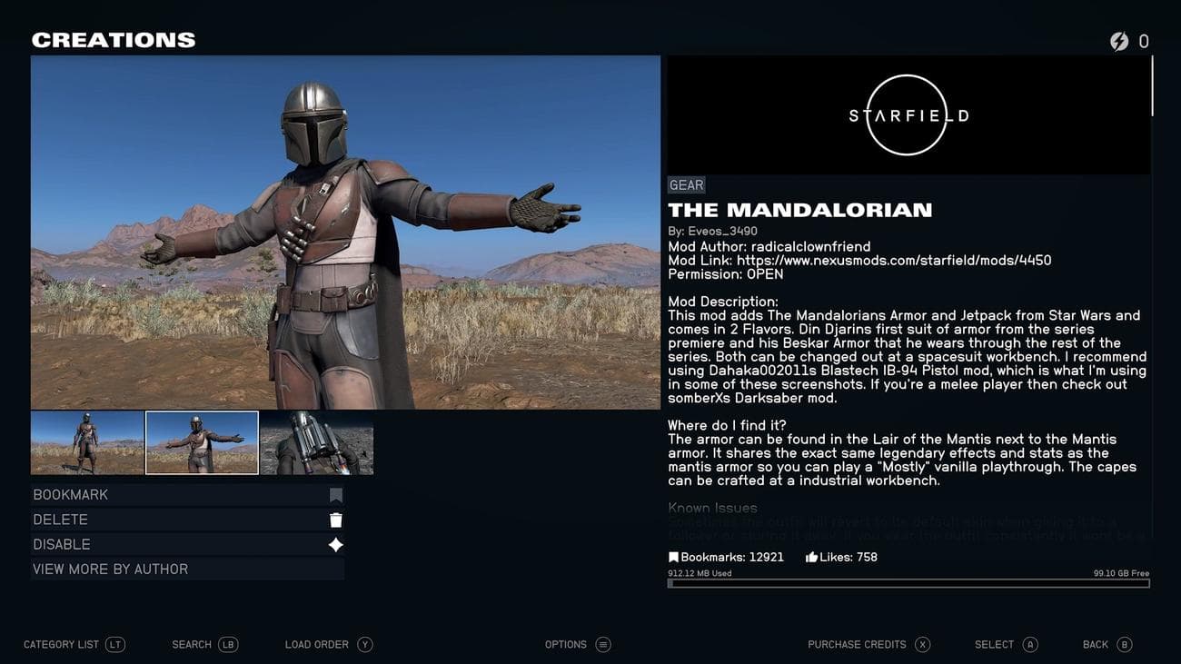 Starfield mod photos