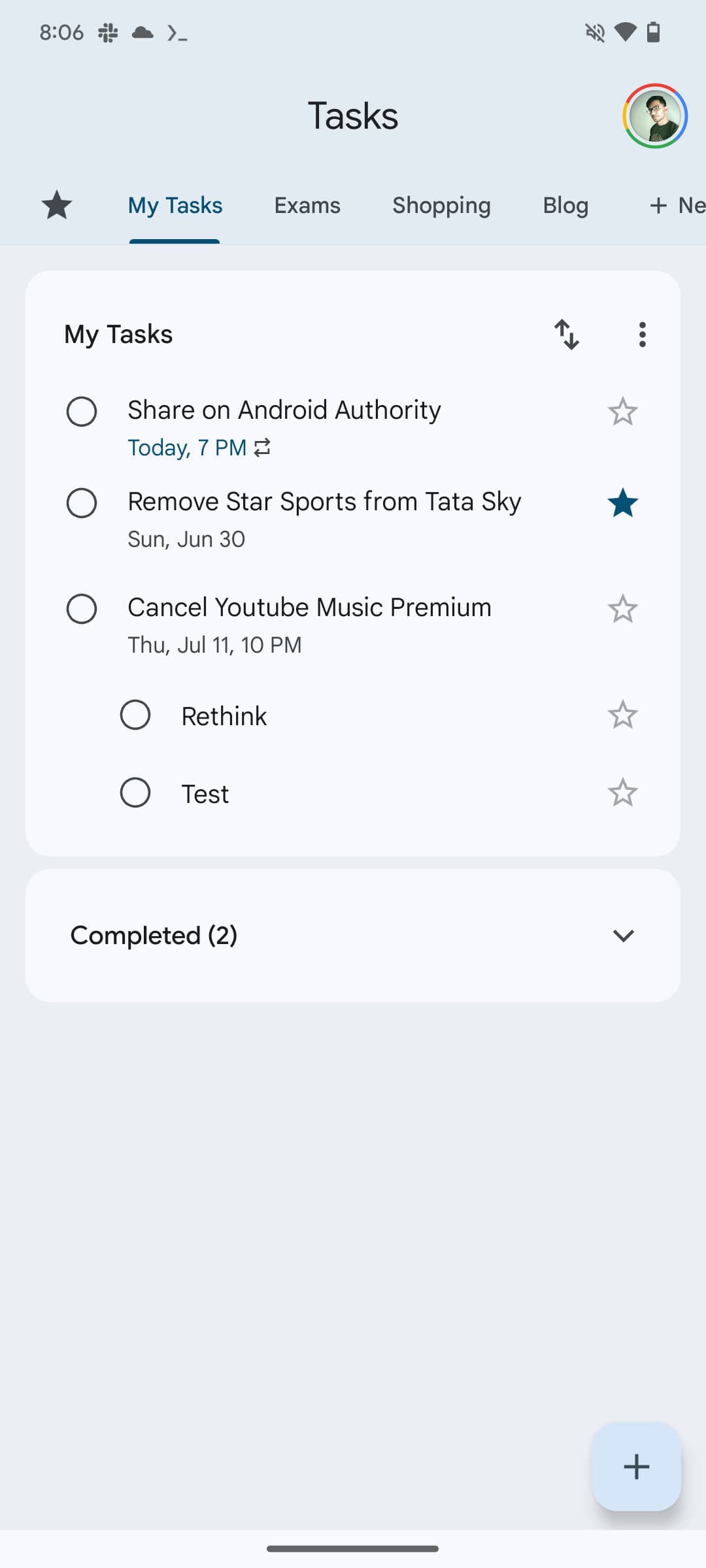 Google Tasks FAB