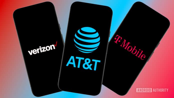 Stock photo of major US carriers Verizon Wireless, AT&amp;T, and T Mobile (7)