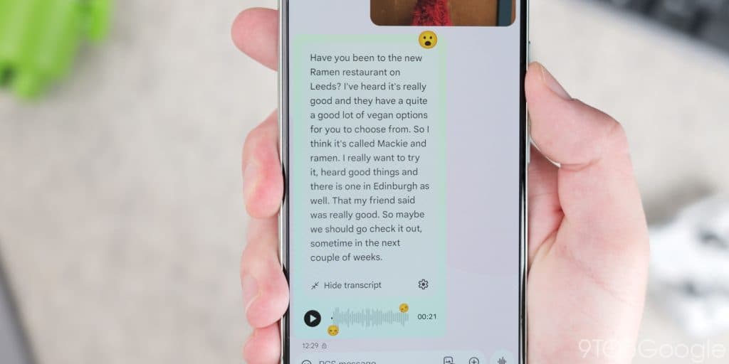 Μεταγραφή φωνής Google Messages