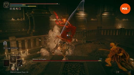 Melee επίθεση messmer στο elden δαχτυλίδι με ένα σπαθί