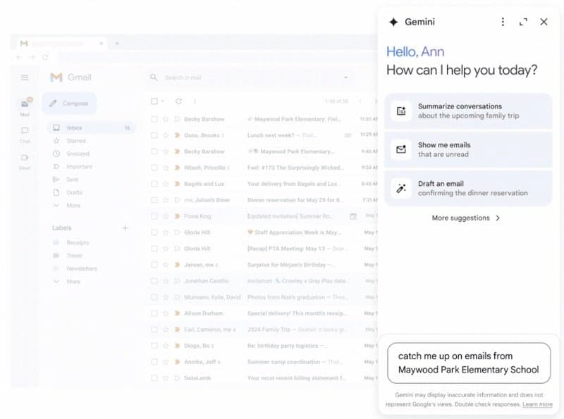 Το Gmail τροφοδοτείται με AI "Συνοψίζω" λειτουργία σε iOS και Android, πλαϊνό πλαίσιο Gemini στον ιστό
