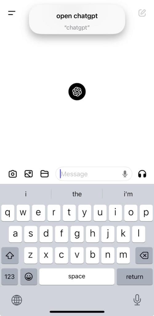 Η φωνητική συντόμευση ChatGPT λειτουργεί στο iOS 18 beta 1.