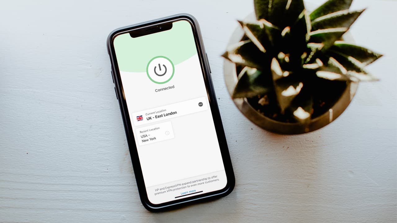 A VPN displayed on a phone screen