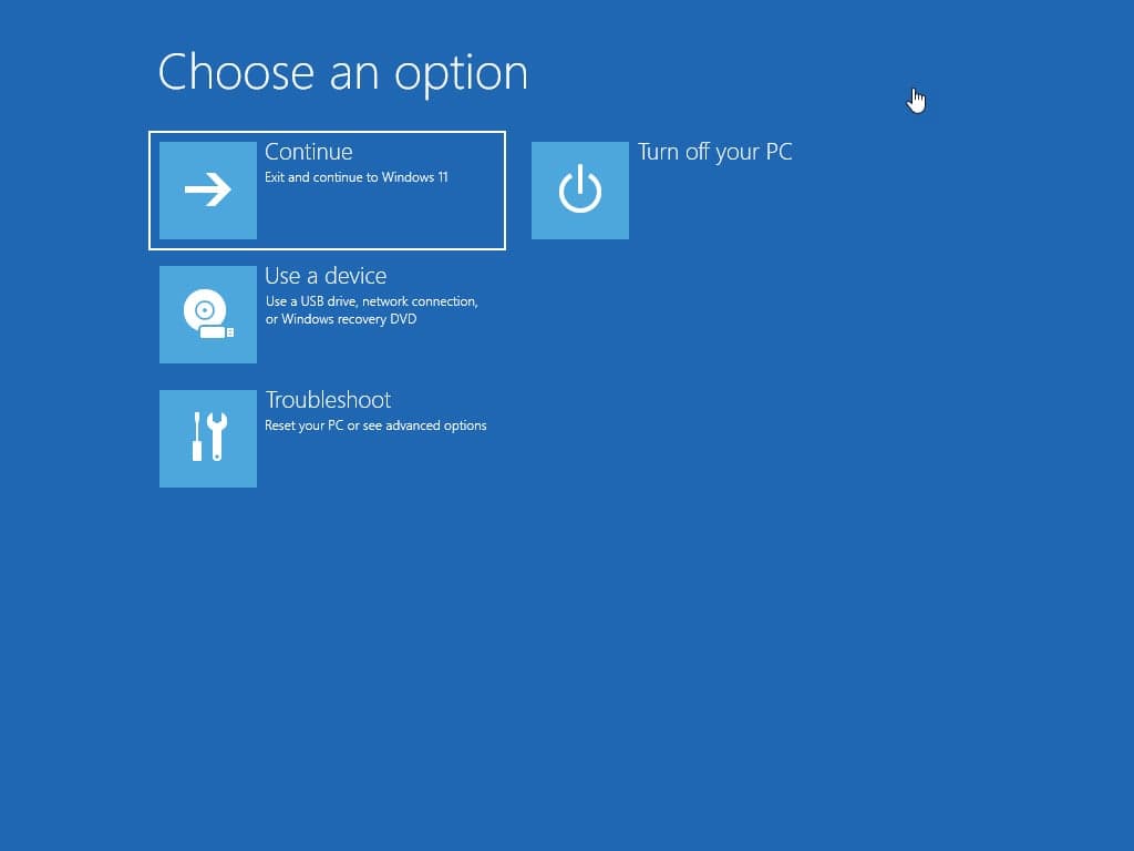 Windows 11 Περιβάλλον αποκατάστασης