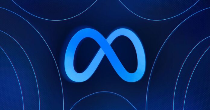 Meta logo on blue background
