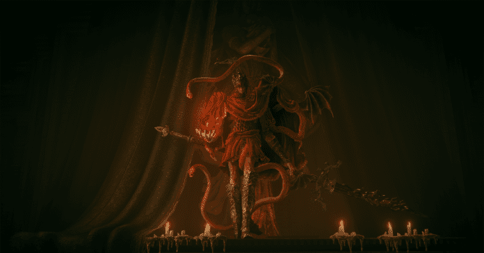 An in-game character from Elden Ring’s Shadow of the Erdtree DLC expansion.