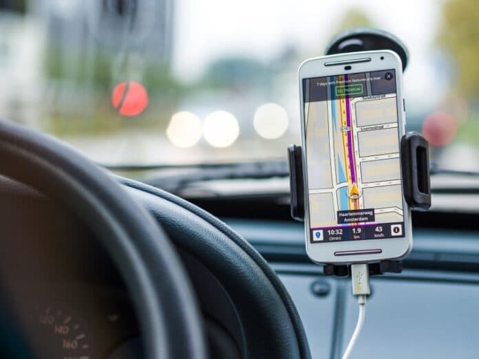 Google Maps running on a smartphone