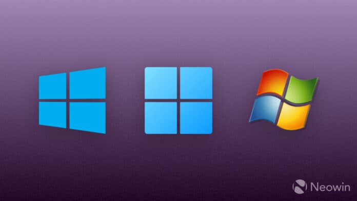Windows 11 10 and 7 logos