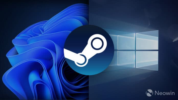 Steam logo with default Windows backgrounds