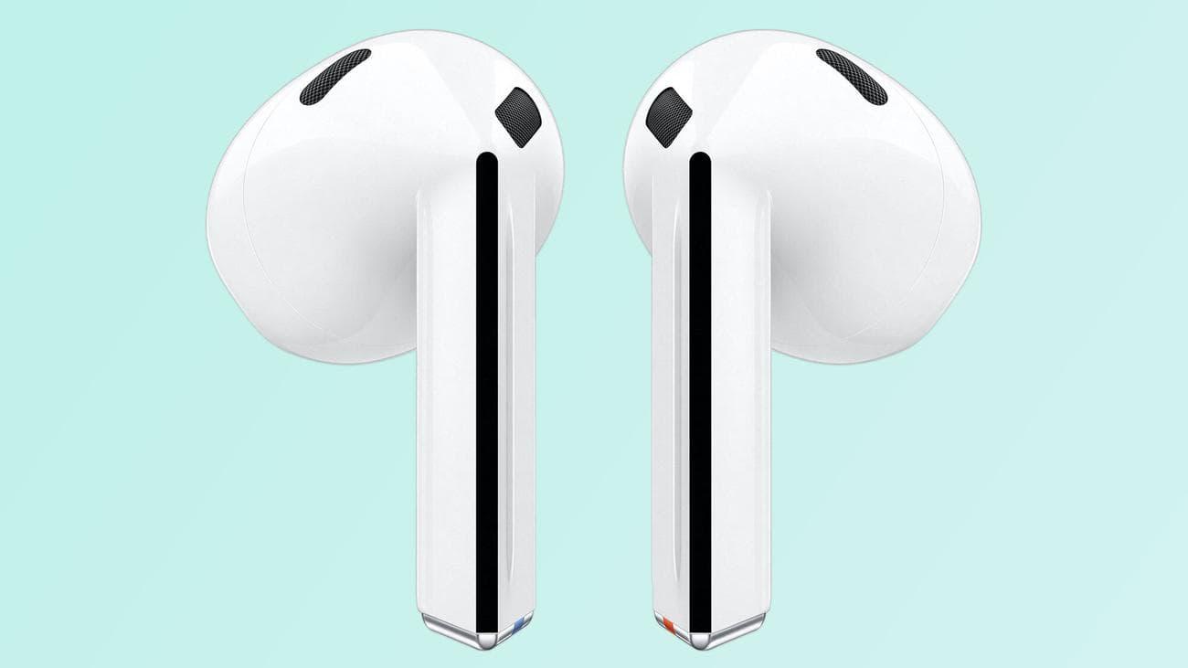Διέρρευσε εικόνα των ακουστικών Samsung Galaxy Buds 3 σε λευκό.  Κιρκίρι φόντο