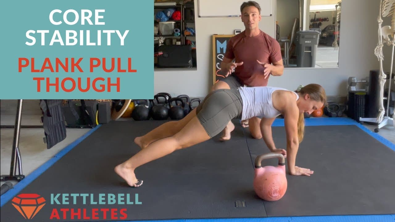 Core Stability- Kettlebell Plank Pull Through - YouTube