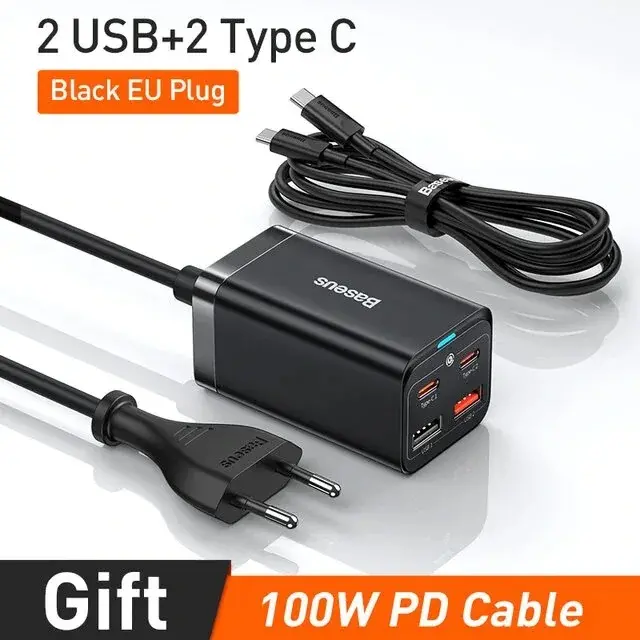 Baseus GaN3 Pro : Τρομερός τετράθυρος φορτιστής 65W, με 4 USB στα 24.7€!